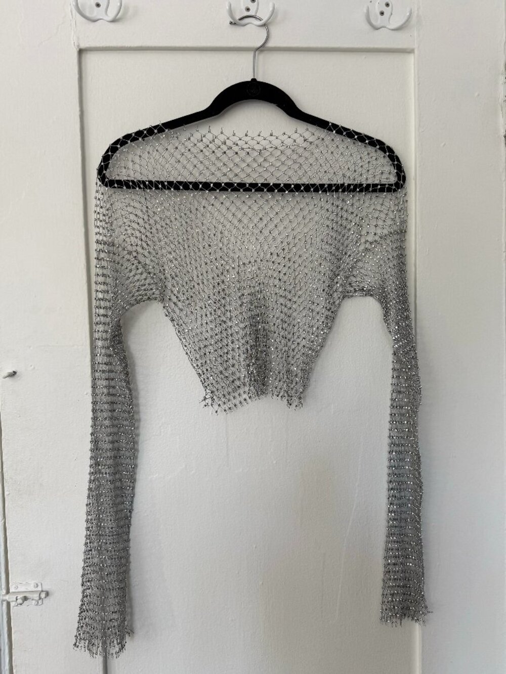 Mesh Rhinestone Crop Top